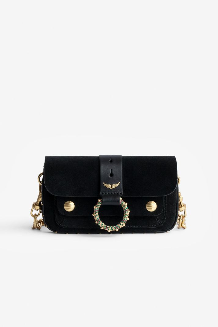 Mujer Zadig & Voltaire Bolsos Pequenos | Bolso De Ante Kate Wallet Negro